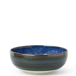 Aranami Wave Blue and White Beautiful Bowl at Miya made in Japan.