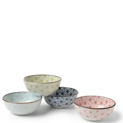 Asanoha 3 oz. Sauce Dish Tea Bowl Set Made in Japan Available at Miya.