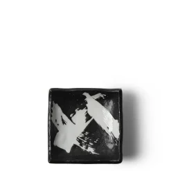 Black & White Brush Sauce Dish