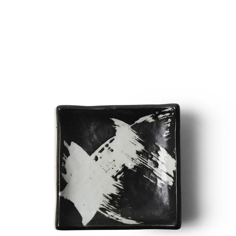 Black & White Brush Small Plate