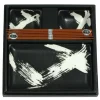 Black Brush Stroke Sushi Set at Miya