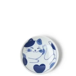 Blue & White Cat themed tableware made in Japan available at Miya.
