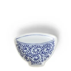 Blue & white mini plate teacup shape made in Japan available at Miya.