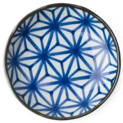 Blue and white ceramic sauce dish made in Japan available at Miya!
