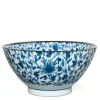 Blue and White Karakusa Vine 7" Ramen Noodle Bowl