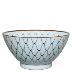 Blue and White Sansui Landscape 7" Ramen Noodle Bowl from Japan available at Miya