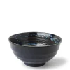 Blue Black Swirl 6.75" Ramen Noodle Bowl from Japan available at Miya