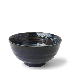 Blue Black Swirl 6.75" Ramen Noodle Bowl from Japan available at Miya