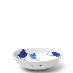 Blue Cats 5" x 3.75" Oval Bowl