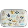 Blue Origami Crane Rectangle Plate at Miya