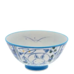 Bowl Rice Rabbits Blue Moon 4-1/2"