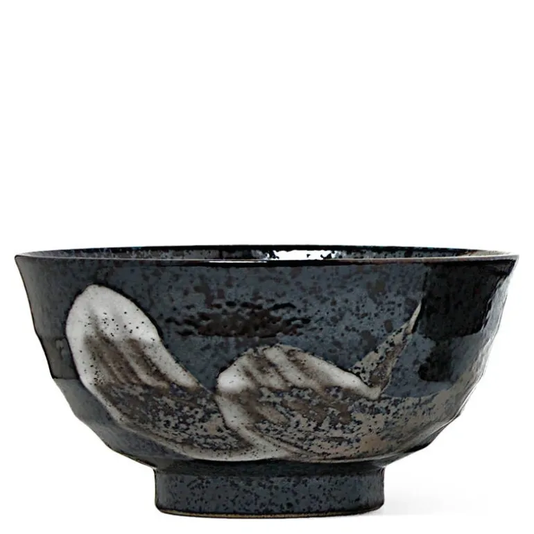 Brush Stroke Ramen Noodle 6.75" Bowl from Japan available at Miya.
