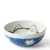Fortune Cat 6.25" Blue Ceramic Bowl made in Japan available at Miya.