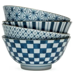 Four Pattern Bowl Set at Miya