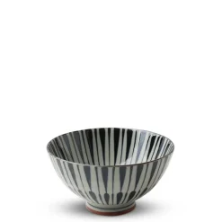 Green Celadon Geometric Chevron Pattern Rice Bowls Made in Japan Available at Miya.
