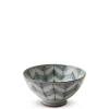 Green Geometric Chevron Pattern Rice Bowls Made in Japan Available at Miya.