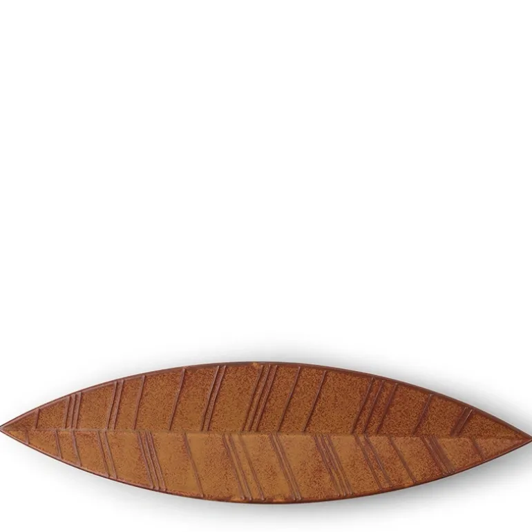 Hazara Leaf Plate Brown 14.5" x 3.75"