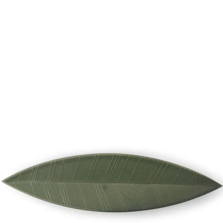 Hazara Leaf Plate Green 14.5" x 3.75"