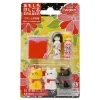 Iwako Kokeshi Fortune Cat Eraser Pack
