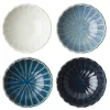 Kiku Mum Sauce Dish set in blue and white colors made in Japan available at Miya!