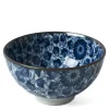 Kikuzome Karakusa Blue and White Pattern 4.5" rice bowl at Miya
