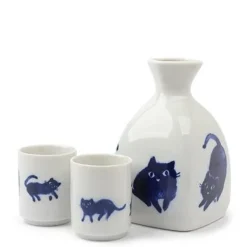 Midnight Blue Cat Sake Set