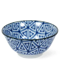 Monyou Sankaku blue and white pattern TRIANGLE 6" BOWL