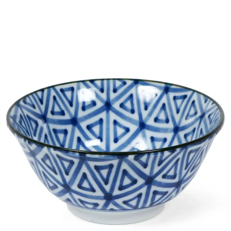 Monyou Sankaku blue and white pattern TRIANGLE 6" BOWL
