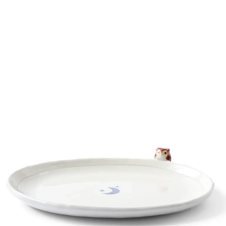 Plate Owl & Moon Design