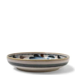 Rustic Blue Vines 7.75" Shallow Bowl