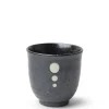 Satin Black White Dots Teacup