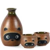 Tanuki Raccoon Sake Set at Miya